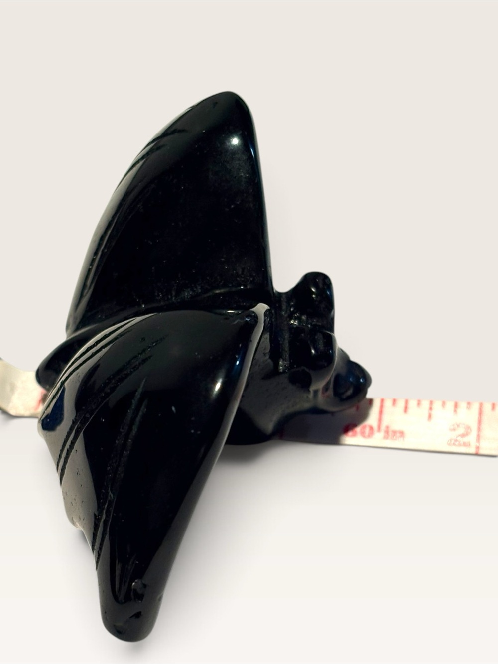 Black Obsidian Bat Figurine - Halloween Decorative Home Art - Picture 6 of 8